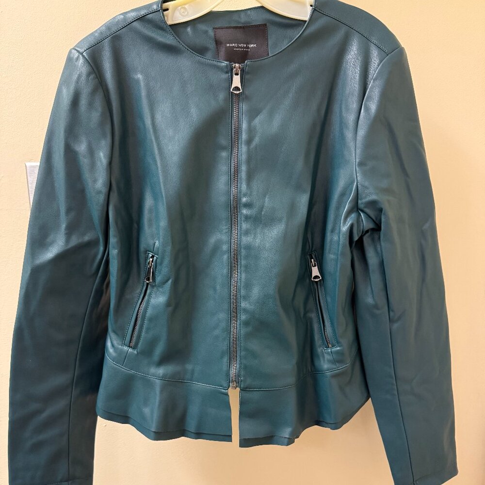NWOT - Marc New York (Andrew Marc) Faux Leather Jacket - Teal - Size L